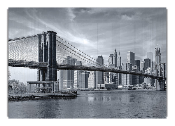 Black and white bridge over newyork