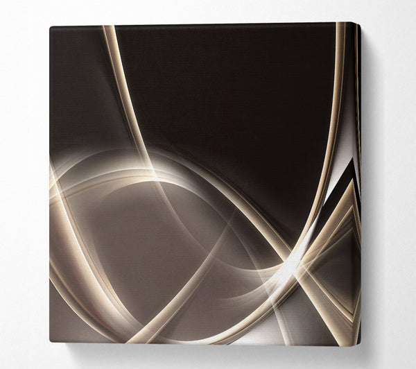 A Square Canvas Print Showing Streams of motion sepia Square Wall Art