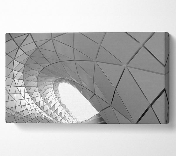 Swirl of geometric shapes on building