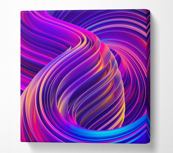A Square Canvas Print Showing Purple and blue swirl Square Wall Art