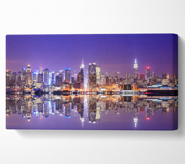 Hong kong purples and blues reflection