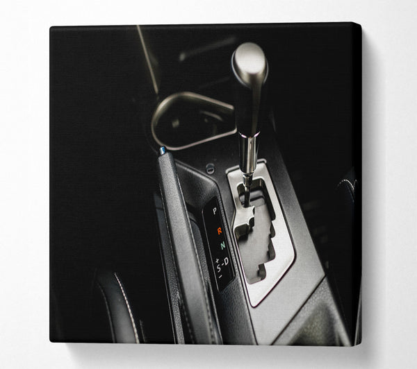 A Square Canvas Print Showing Car Automatic selector Square Wall Art