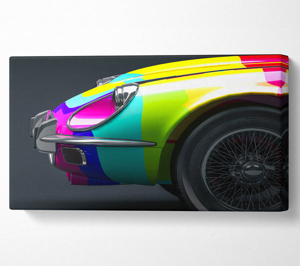 E type Jaguar rainbow stripes