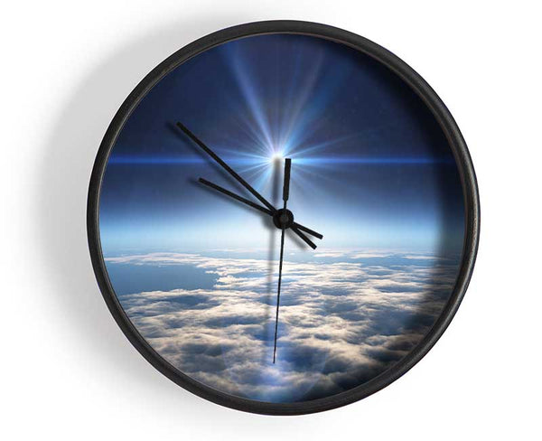 The sun above the clouds and atmostphere Clock - Wallart-Direct UK