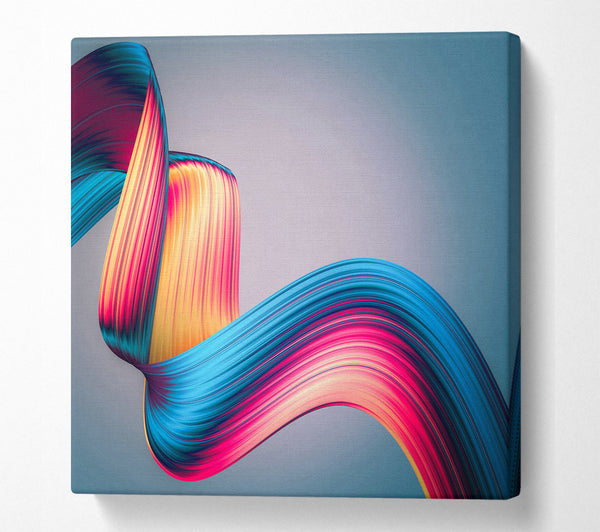 A Square Canvas Print Showing Ribbon of colour and light Square Wall Art
