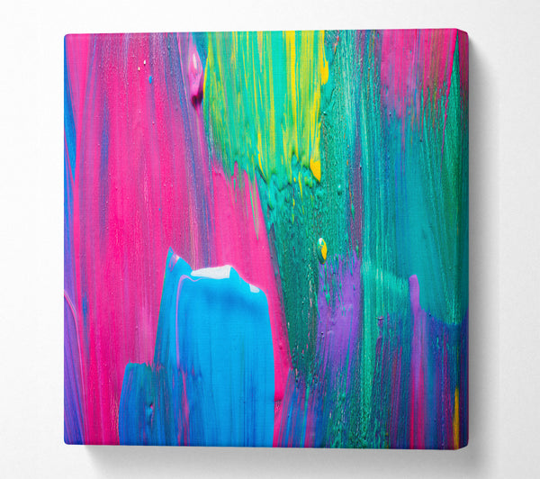 A Square Canvas Print Showing Bold paint strokes Square Wall Art