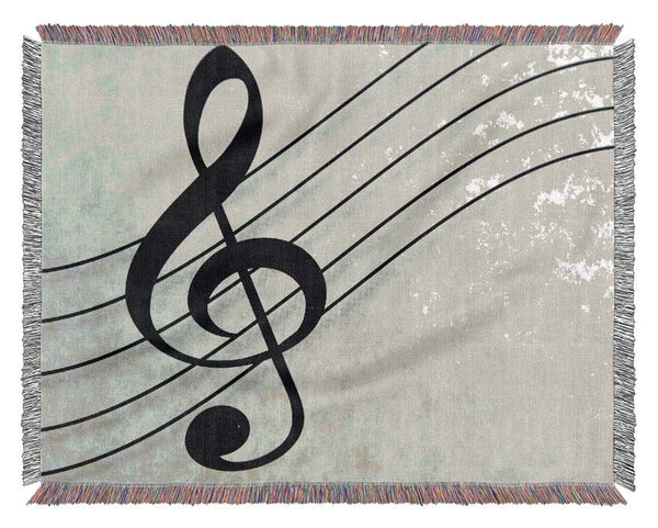 treble clef note Woven Blanket