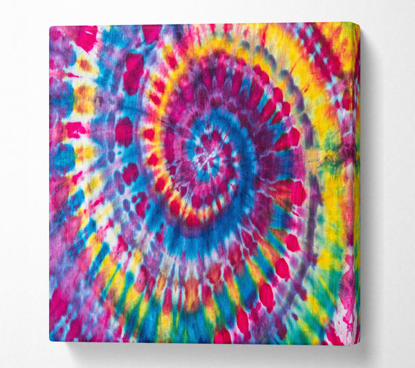 A Square Canvas Print Showing Spiral tie dye Square Wall Art