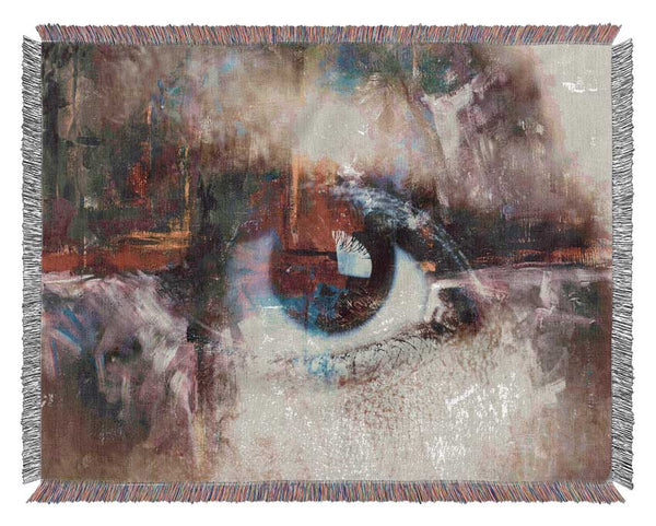 Abstract Painting and eye Woven Blanket