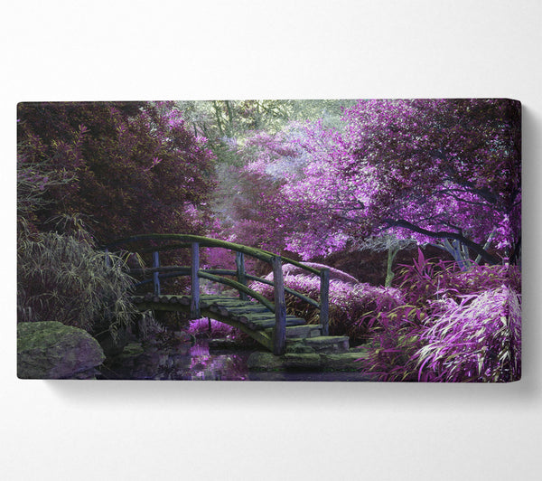 Little foot bridge in the lilac forest