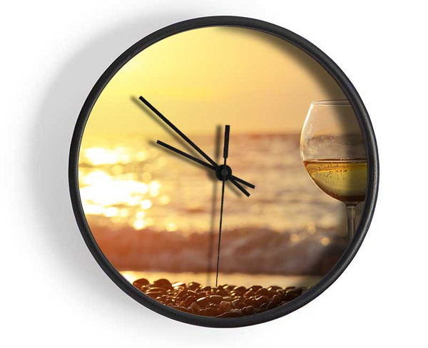 Wine on the beach Clock - Wallart-Direct UK