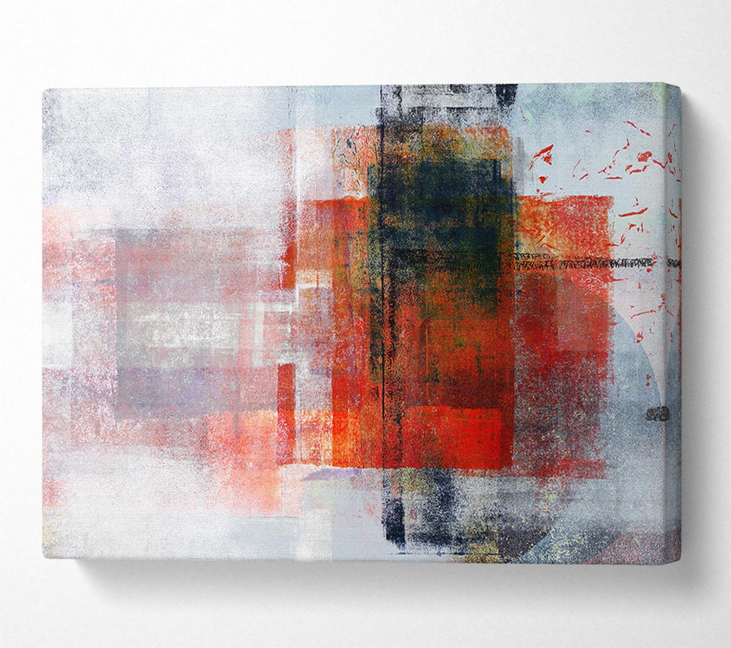 Picture of Abstract red square paint roller Canvas Print Wall Art