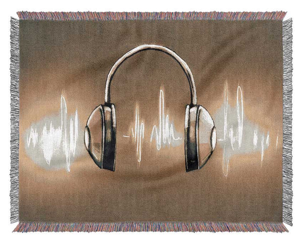 Light painted headphones Woven Blanket