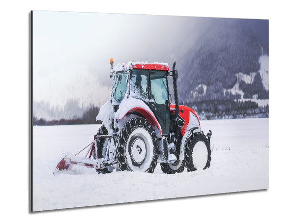 Tractor in the snow