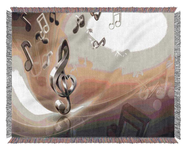 Musical notes love Woven Blanket