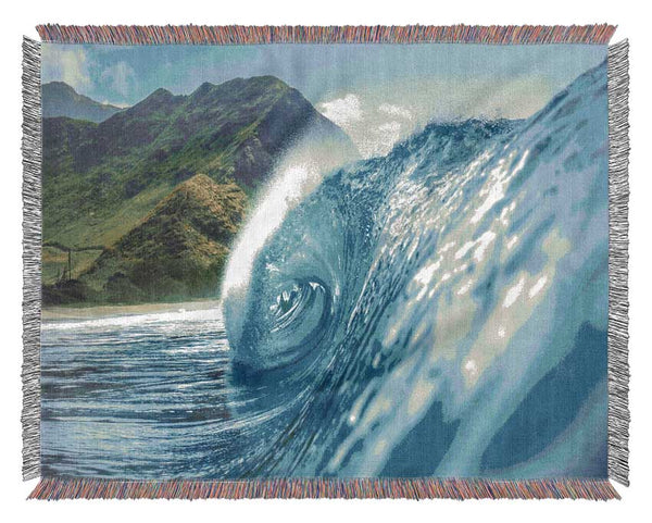 Water swirling waves Woven Blanket