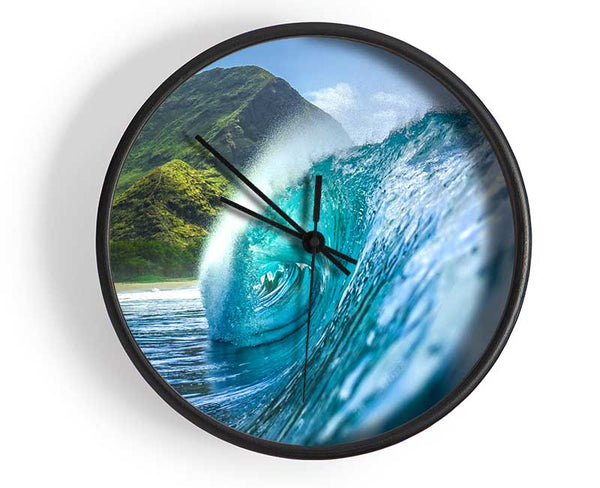 Water swirling waves Clock - Wallart-Direct UK