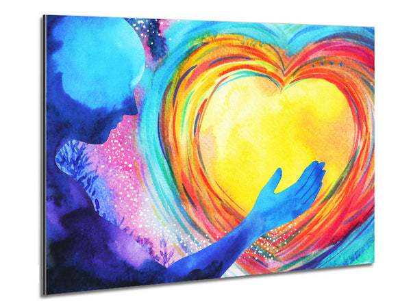 Water colour warming heart