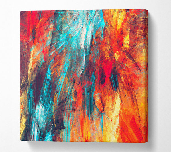A Square Canvas Print Showing The gates of hell mess Square Wall Art