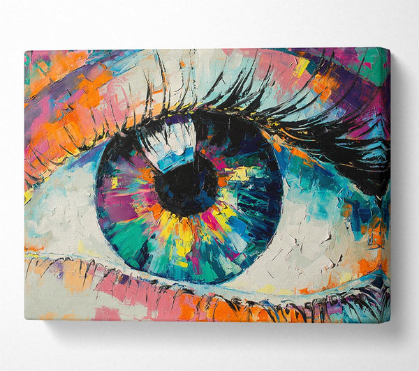 Picture of Detailed eye up close acrylic paints Canvas Print Wall Art