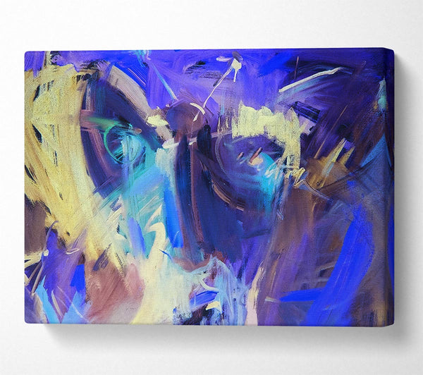 Picture of Harsh Pastel strokes of blue and yellow Canvas Print Wall Art