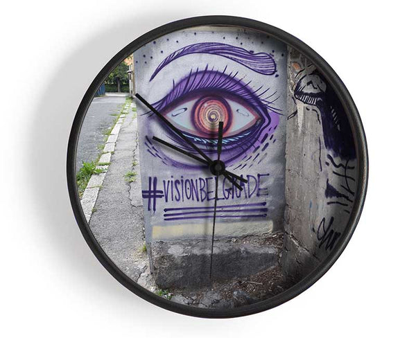 Spray painted eye Clock - Wallart-Direct UK