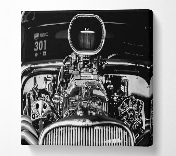 A Square Canvas Print Showing Huge block engine Square Wall Art