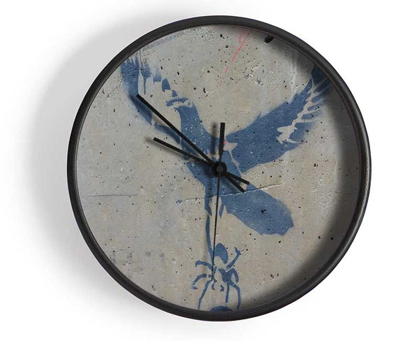 Dove taking off with spider Clock - Wallart-Direct UK