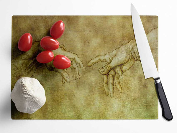 Hands of power meeting Glass Chopping Board
