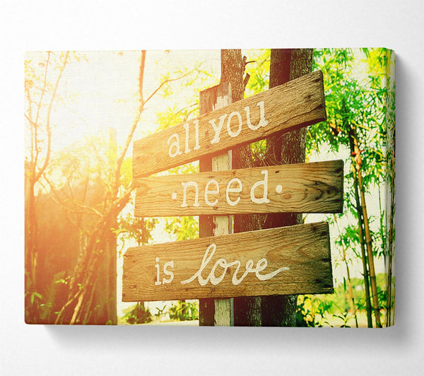 Picture of All You Need Is Love Canvas Print Wall Art