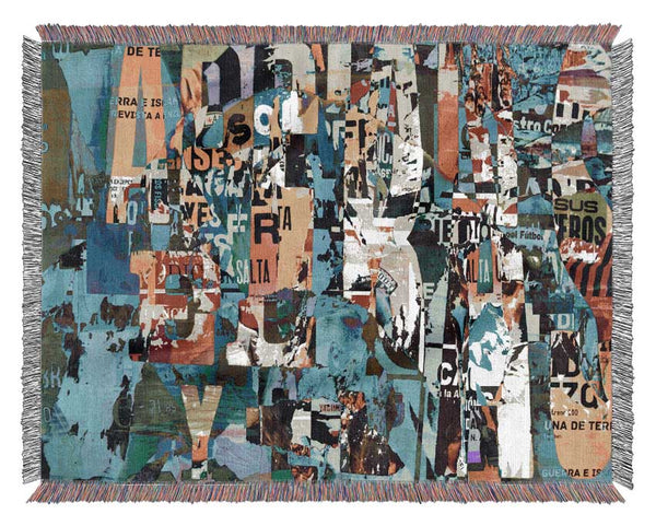 Graphic Collage Woven Blanket