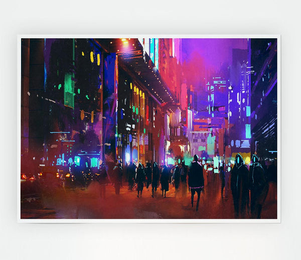 City Of Night People Print Poster Wall Art