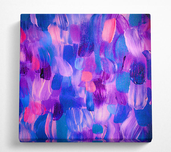 A Square Canvas Print Showing Purple And Lilac Brush Strokes Square Wall Art