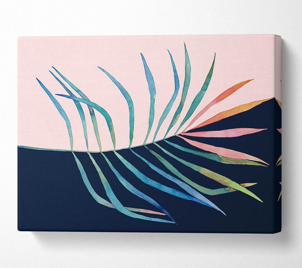 Picture of Palm Leaf Mid Century Canvas Print Wall Art