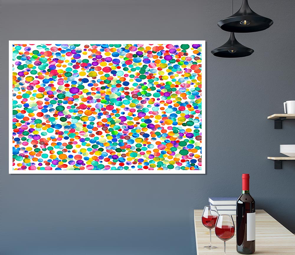 Thousands Of Watercolour Dots Print Poster Wall Art