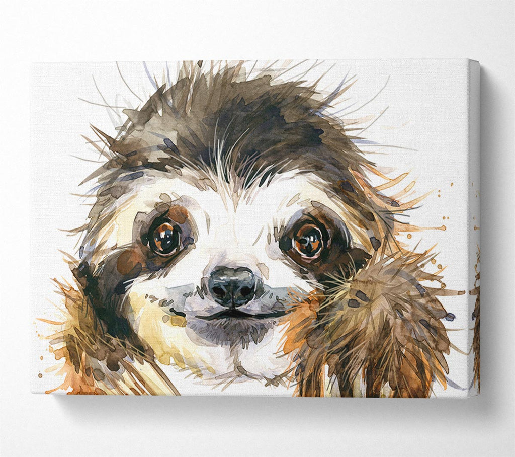 Picture of Water Colour Sloth Canvas Print Wall Art