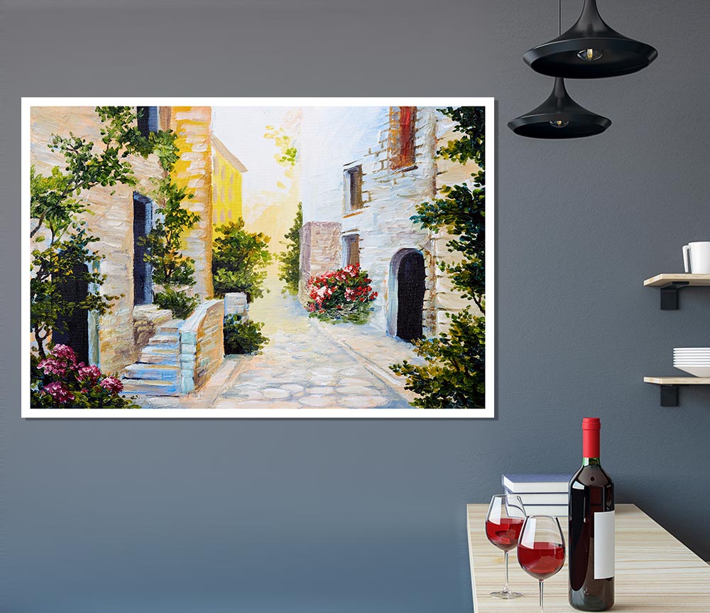 The Streets Of Paphos Print Poster Wall Art