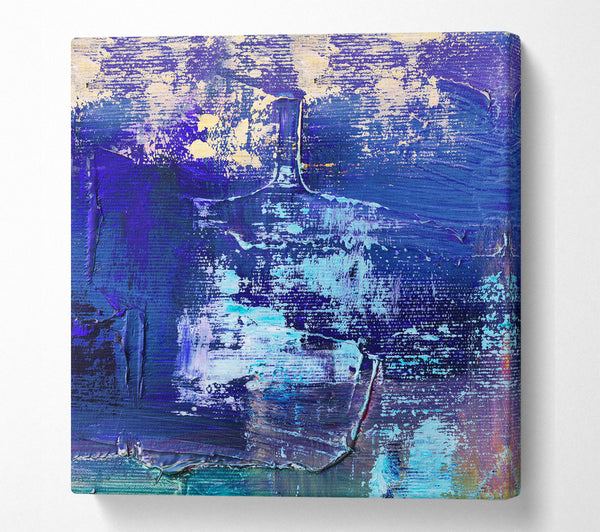 A Square Canvas Print Showing Acrylic Art Paint Textures Square Wall Art