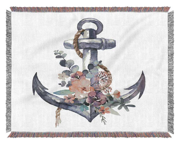 Watercolour Anchor Woven Blanket