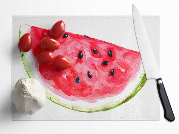 Watercolour Watermelon Glass Chopping Board