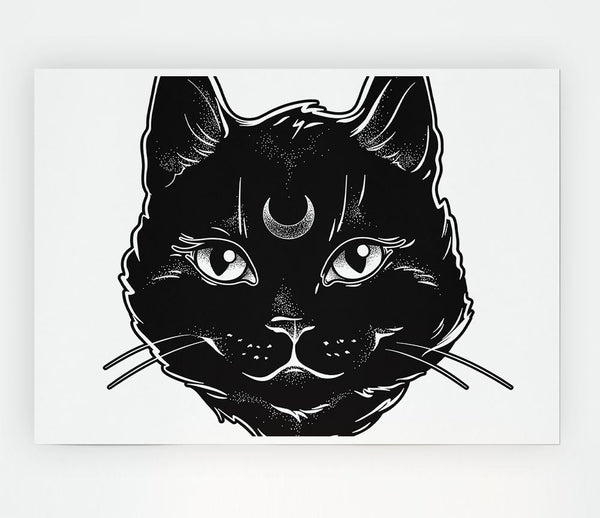 Witches Cat Print Poster Wall Art
