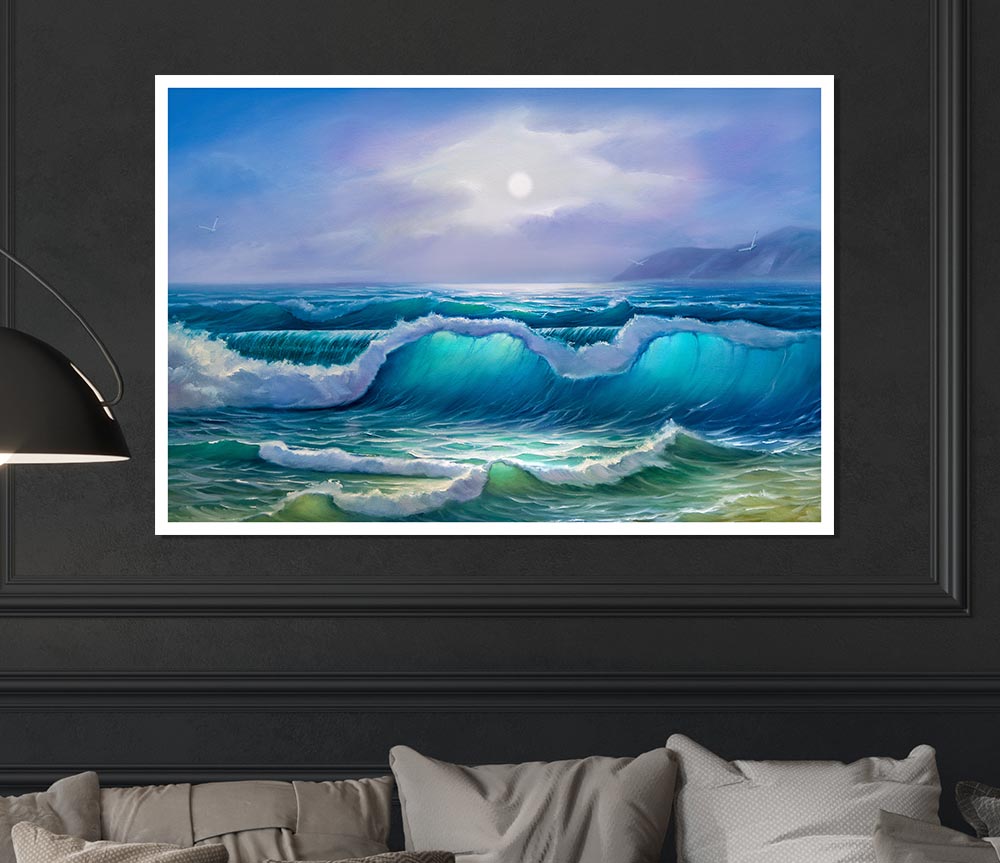 Waves Off The Coast Print Poster Wall Art