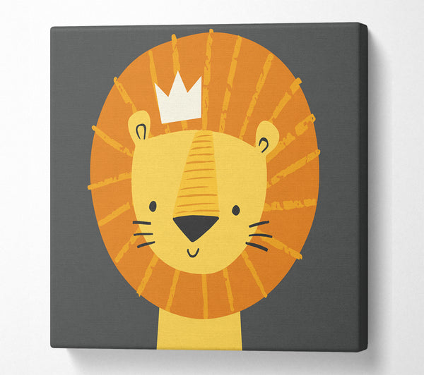 A Square Canvas Print Showing Little Lion Square Wall Art
