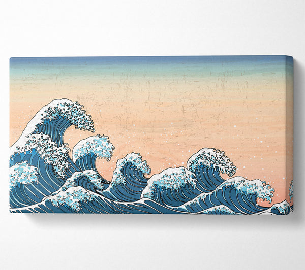 Japanese Waves In The Sunset