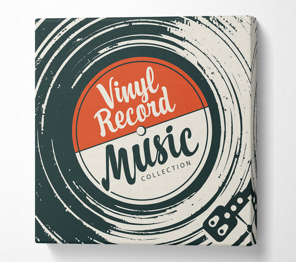 A Square Canvas Print Showing Vinyl Record Music Square Wall Art