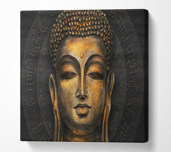 A Square Canvas Print Showing Serenity Buddha Square Wall Art