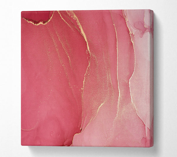 A Square Canvas Print Showing Rose And Red Glitter Square Wall Art