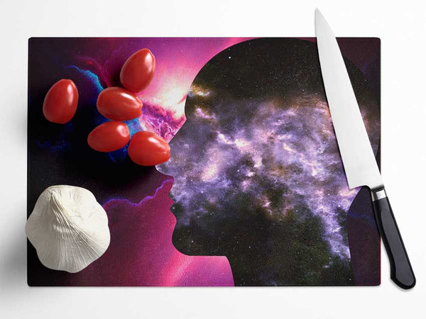Face Of The Universe Glass Chopping Board