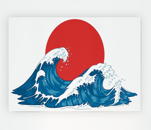The Waves Under The Sunset Print Poster Wall Art