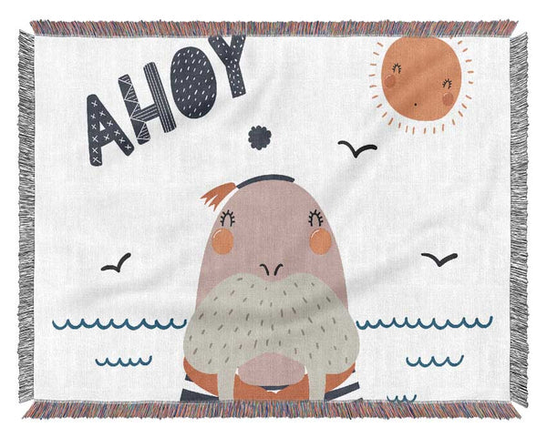 Ahoy Walrus Woven Blanket